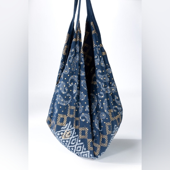 Boho Chic Beach Yoga Hobo Shoulder Bag - 100% Cotton - Bohemian Ethnic Inspired - Picture 4 of 10